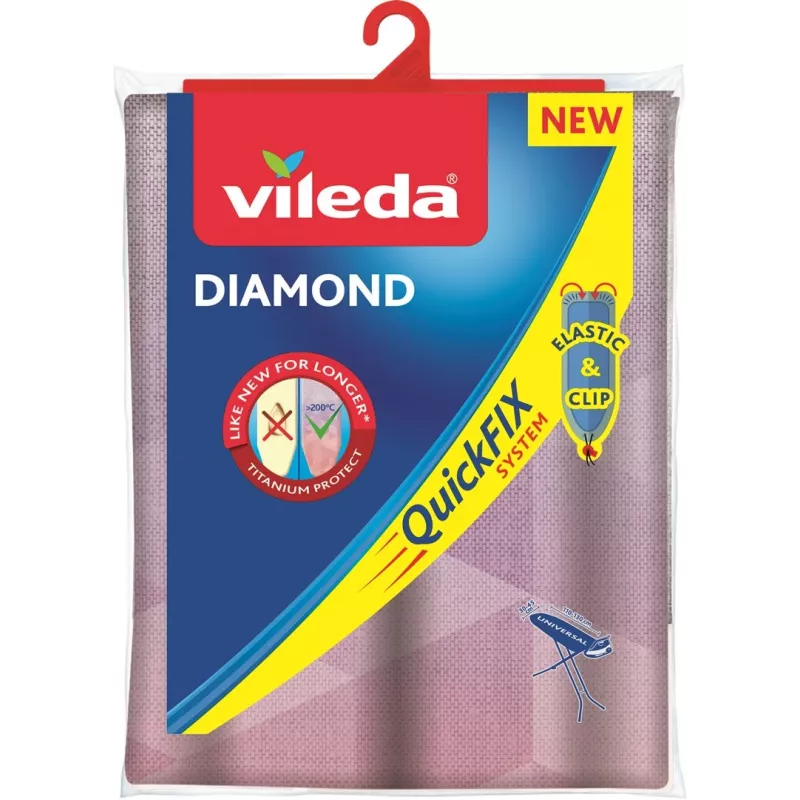 Pokrowiec na deskę do prasowania VILEDA Dimond 173333 do standardowych desek 1200×380 mm, bawełna/pianka, odporny na ciepło do 200°C