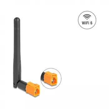 Wszechkierunkowa antena WiFi 6 DELOCK FAKRA M 2.4/5 GHz 2.5–3.0 dBi z przegubem, czarna