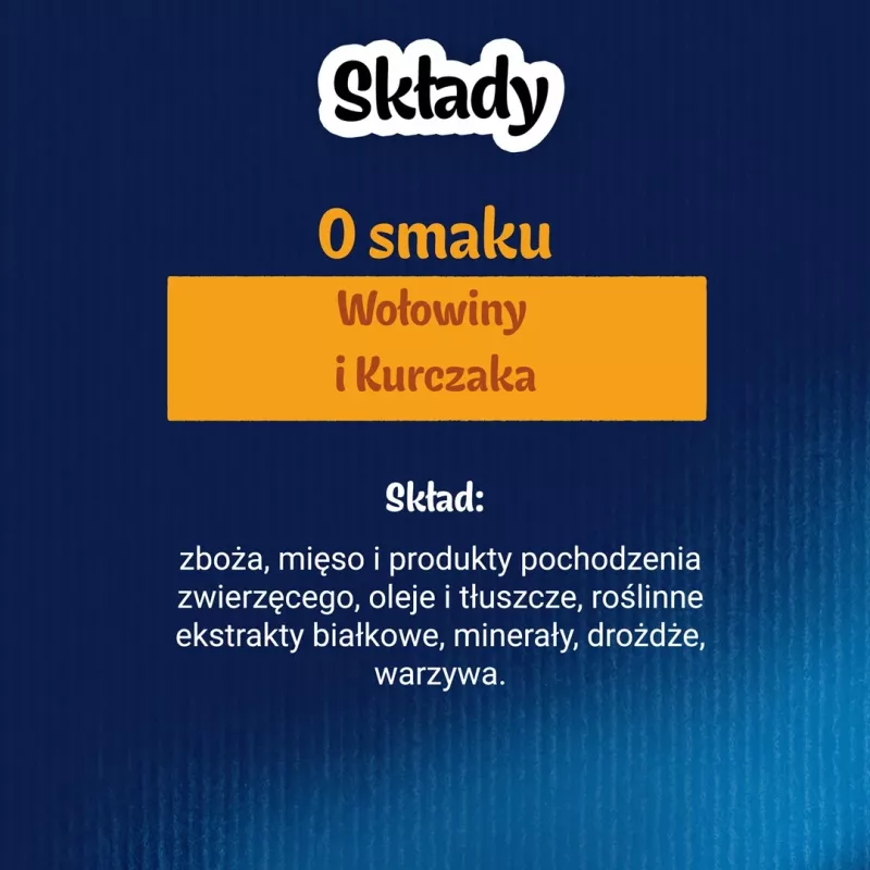 Suchy przysmak dla kota Felix Crispies Wołowina i Kurczak 45 g — mięsisty chrupiący przysmak dla kotów dorosłych, 31,5% białka, 15,5% tłuszczu