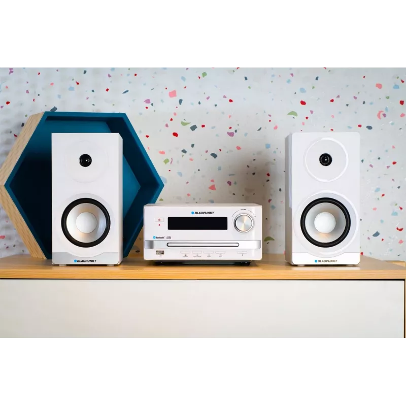 Mikrosystem audio do domu BLAUPUNKT MS16BT 15 W, CD/USB/MP3, Bluetooth, FM RDS, Biały