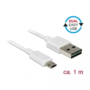 Kabel USB DeLOCK 84807 USB 2.0 1 m USB A Micro-USB B Biały