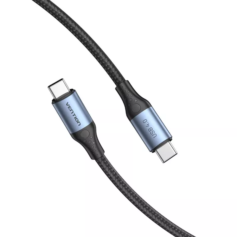 Kabel Vention USB4 Gen 3x2 Typu-C na Typ-C 1 m, 5 A, stop aluminium, opleciony bawełną