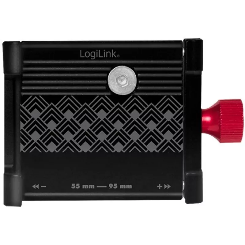 LogiLink Fahrrad-Smartphonehalterung, fixiert, schwarz/rot hochwertige Aluminiumlegierung, geeignet für Mobilgeräte - 1 Stück (AA0146)
