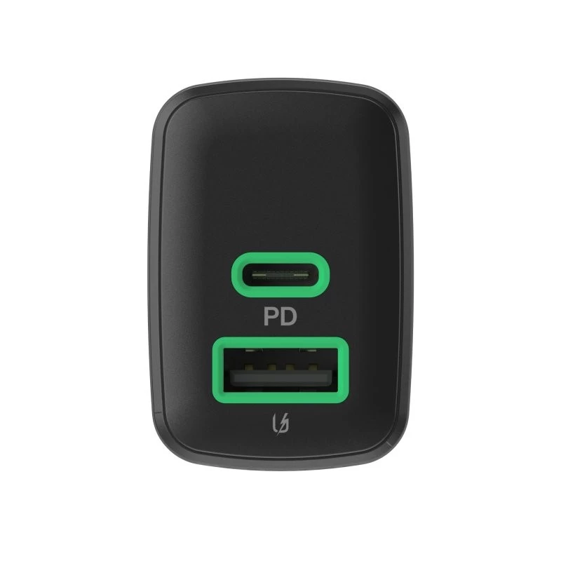 Ładowarka zielony Cell PowerSource Duo30 – 1× USB-A, 1× USB-C, 3A