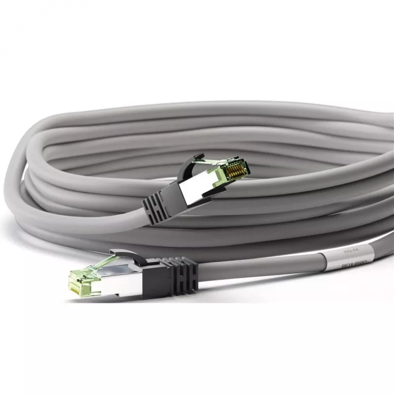 Goobay CAT 8.1 kabel krosowy, S/FTP (PiMF), szary, 3 m - LSZH bezhalogenowy, miedź AWG 24 (55138)