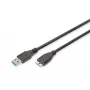 Kabel ASSMANN SuperSpeed USB 3.0, wtyk USB A – wtyk micro USB B, Cu AWG 28, podwójnie ekranowany, dł. 1,0 m (AK-300116-010-S)