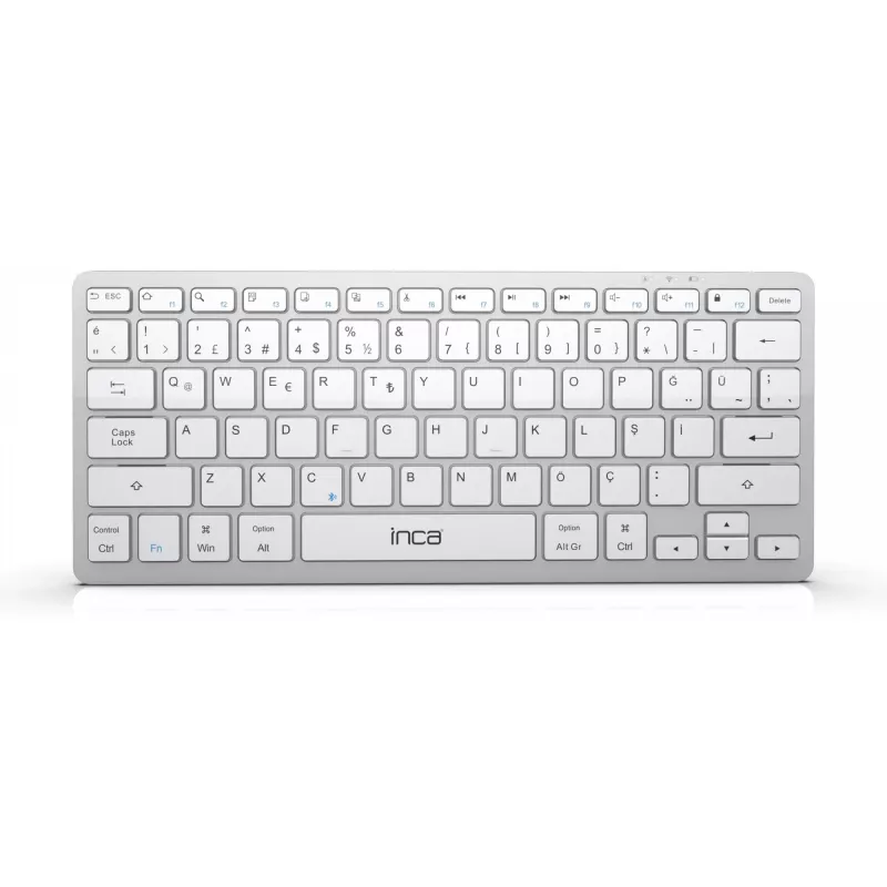 INCA Klawiatura IBK-565BT BT 5.0, Smart, Bateria 150 godz., 8-10 m srebrna