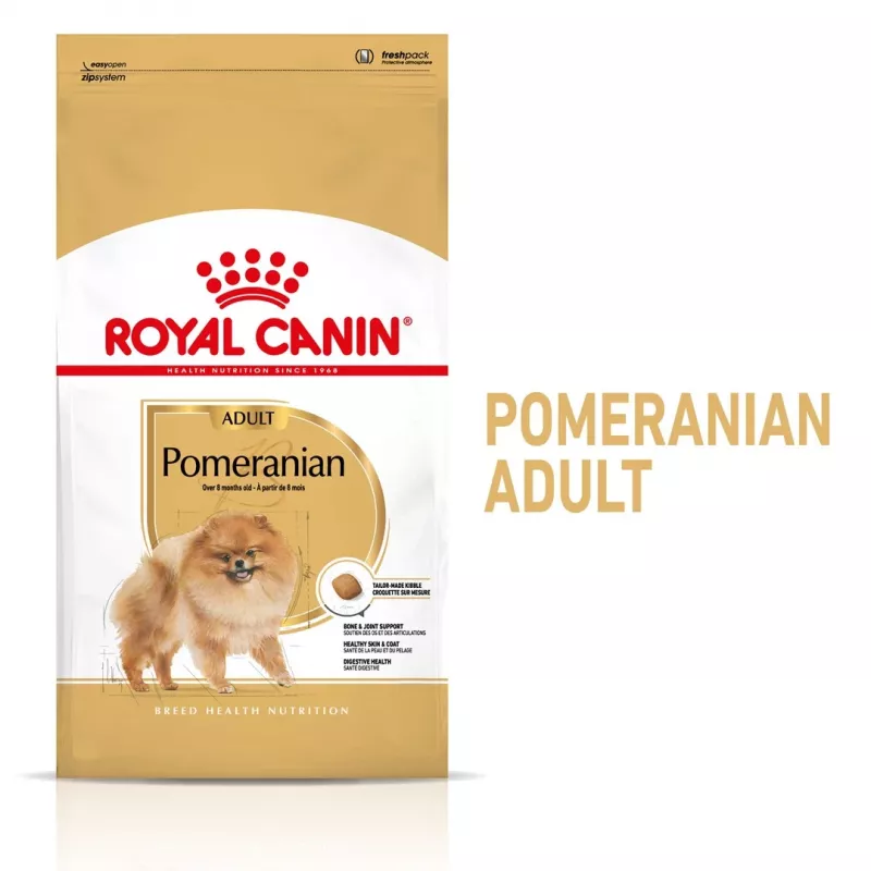 Sucha karma dla psa Royal Canin Pomeranian Adult 3 kg — formuła dla małych ras, dla dorosłych pomeranianów