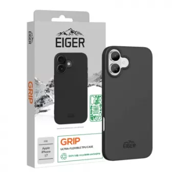Ochronne etui uchwytowe Eiger do iPhone 17 — czarne, wytrzymała lekka powłoka