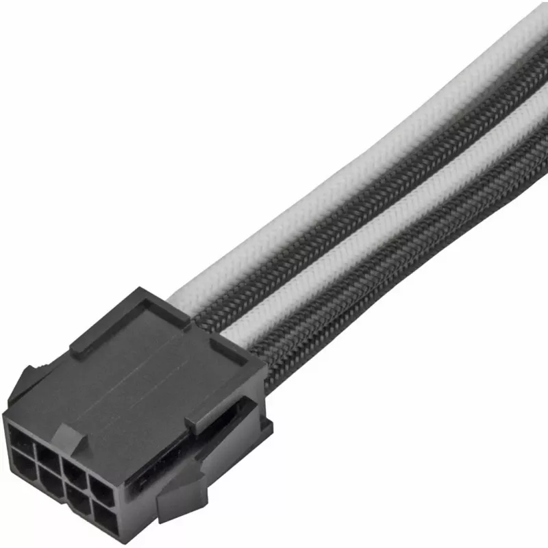 Przedłużacz zasilania SILVERSTONE PP07E 8‑pin PCIe 30 cm (czarno-biały)