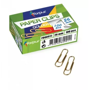 Clips Forpus, żółty metal, okrągłe 26mm (100) 1104-006