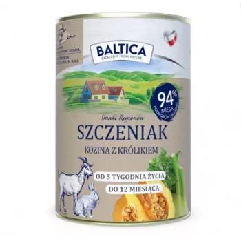 BALTICA smaki regionalne Szczeniak Koza z królikiem - karma mokra dla psów - 400g