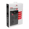 Listwa zasilająca MACLEAN MCE392 B — 4 gniazda, 3×USB, 110–240V, 2,1A, 2500W, kabel 1,5 m, czarna