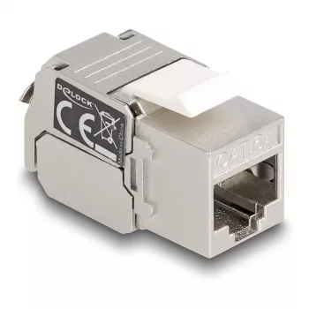 DeLOCK Moduł Keystone RJ45 do LSA Kat.6A z diodą LED srebrno-biały