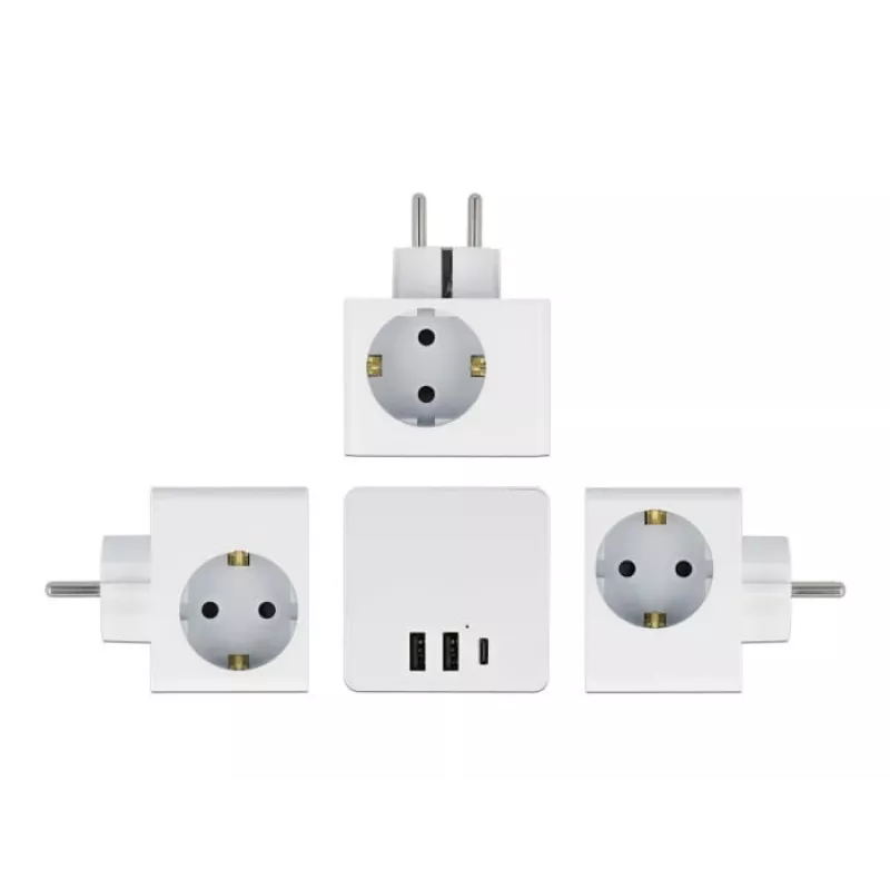 Adapter wtyczki zasilającej typu F DeLOCK 11496 2 porty USB 5 V 2,4 A 3 A