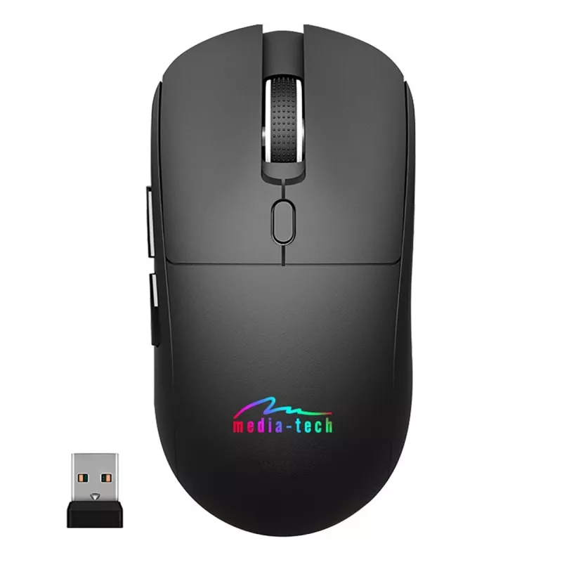 Mysz bezprzewodowa MEDIA-TECH MT1124 BT/RF Silent & Recharge — symetryczna, 3200 DPI, Bluetooth + USB 2,4 GHz, 6 przycisków, akumulatorowa