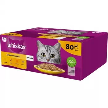 Mokra karma dla kota w saszetkach Whiskas galaretka z drobiem 80 × 85 g