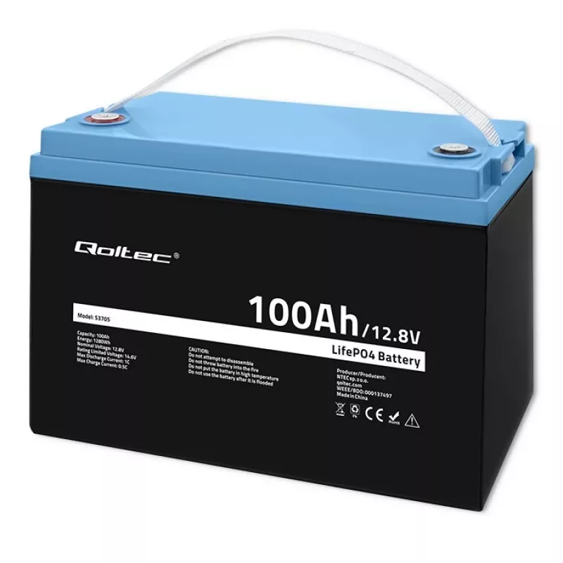 Qoltec 53705 Akumulator litowo-żelazowo-fosforanowy 100 Ah 12,8 V
