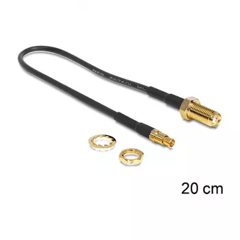 Kabel koncentryczny DeLOCK 88484 RG-174 0,2 m SMA TS-9 czarny