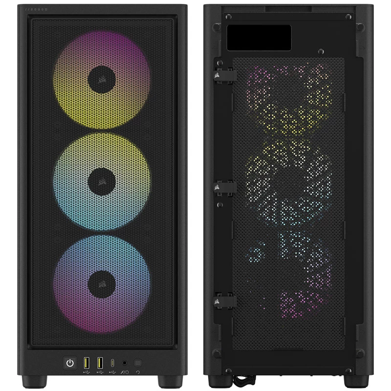 Corsair RGB AIRFLOW obudowa PC 2000D czarna Mini-ITX zasilacz w zestawie nie SFX