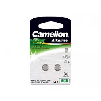 Bateria pastylkowa CAMELION AG5 (LR754, LR48) 1,5 V — opakowanie 2 szt.