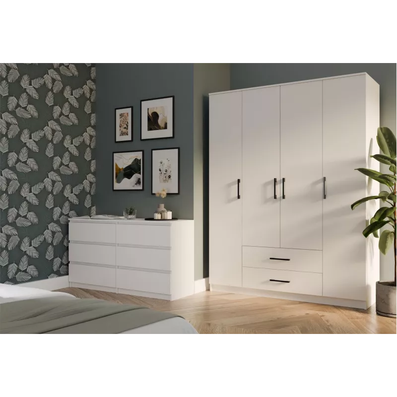Topeshop ROMANA 160 BIEL KPLB bedroom wardrobe/closet 11 shelves 4 drzwi(s) biały