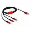 DeLOCK - Kabel tylko do ładowania - Lightning / USB - USB (M) na Micro-USB Typ B, Lightning, USB-C (M) - 1,0m - Ekranowany - Czarny (85892)