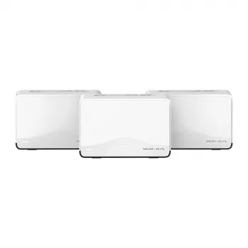 System mesh MERCUSYS Halo H27BE (3 szt.) Dwupasmowy 2,4/5 GHz Wi‑Fi 6, łącznie 3568 Mbps, 3 porty LAN, anteny wewnętrzne, biały