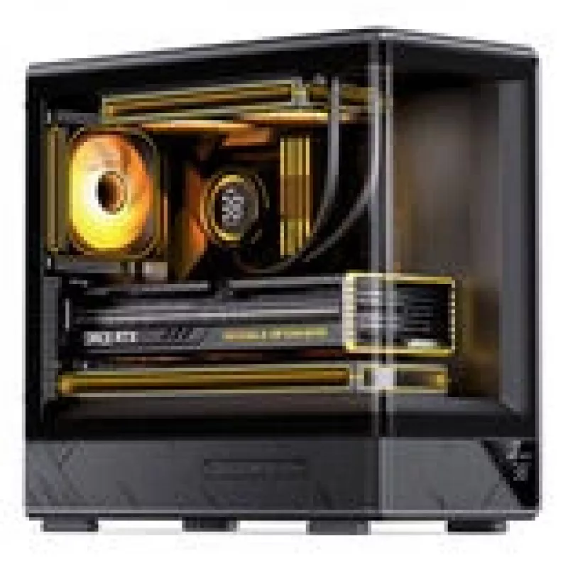 Obudowa komputerowa Jonsbo D200 midi-tower mATX szkło hartowane mini wyświetlacz temperatury czarna