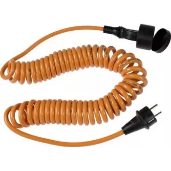 Zwinięty kabel przedłużający AS Schwabe 70413, zwijany 1–5 m, H07BQ-F 3G1,5, 230 V, pomarańczowy