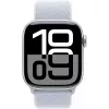 Apple Watch Series 10 koperta aluminiowa GPS + Cellular 42 mm srebrna sportowa pętla niebieski obłok