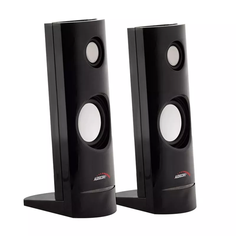 2-drożny przewodowy głośnik PC Audiocore AC860, 2.0 kanałów, 4 W RMS, zasilanie USB, wejście 3,5 mm, czarny