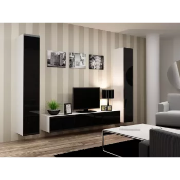 Cama pełna Szafka VIGO '180' 180/40/30 biały/czarny połysk
