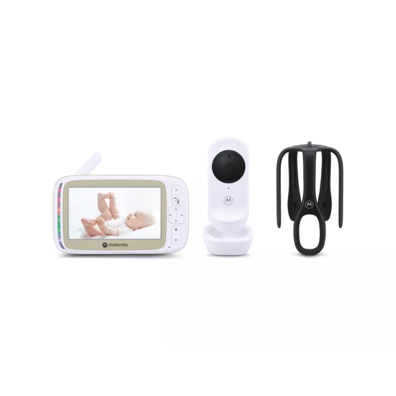 Motorola 5.0” Wi-Fi Video Baby Monitor z uchwytem Stargrip do łóżeczka | VM45 Connect | Biały