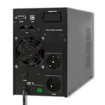 Qoltec 53042 zasilacz awaryjny (UPS) Online (podwójna konwersja) 1 kVA 800 W 2 gniazda wyjściowe AC