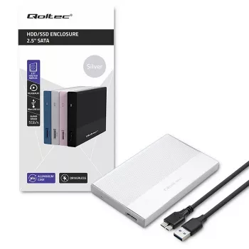 Obudowa na dysk SATA SSD/HDD 2,5 cala QOLTEC 52278 USB 3.0, obsługa do 2 TB