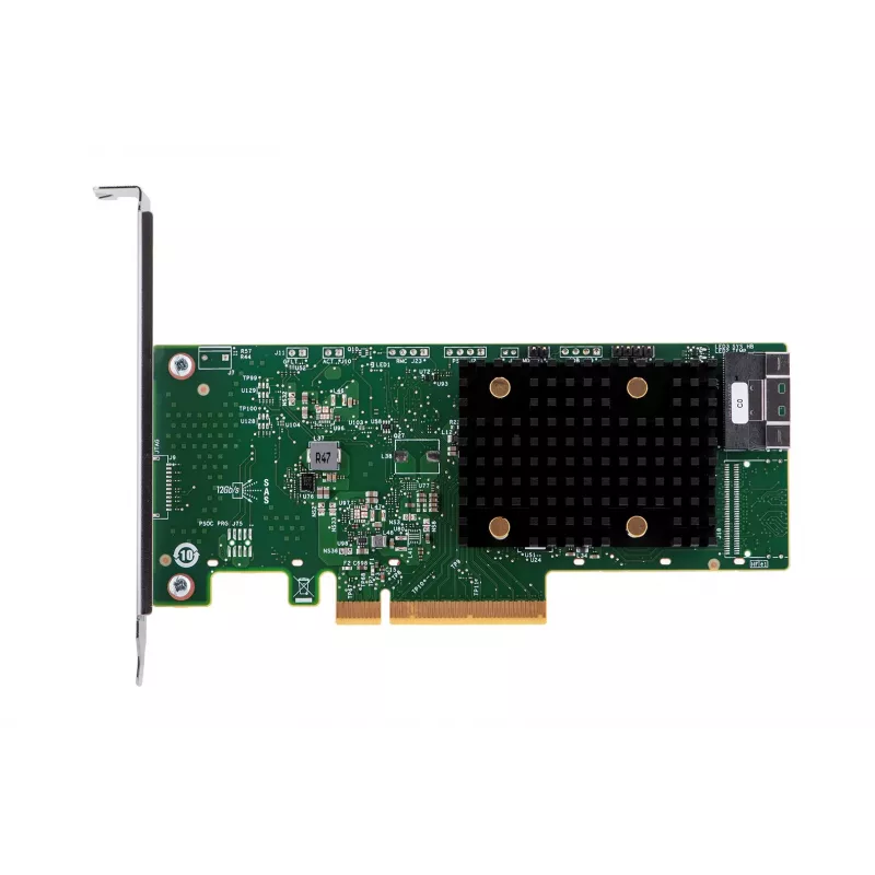 Wewnętrzny adapter HBA Broadcom 9500-8i — PCIe SAS/SATA 12 Gbit/s, NVMe, pełna/niska wysokość