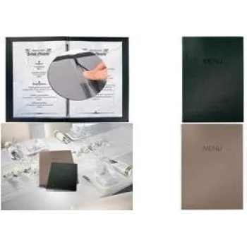 Menu Folder sigel SM207 A5 Antracyt — Plastikowa okładka o strukturze lnu