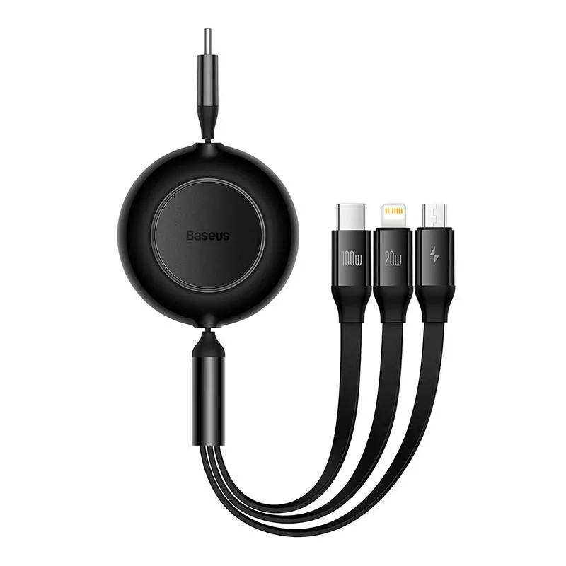 Kabel USB Baseus CAMJ010201 1.1m USB 3.2 Gen 1 USB C Micro USB-A Lightning Czarny