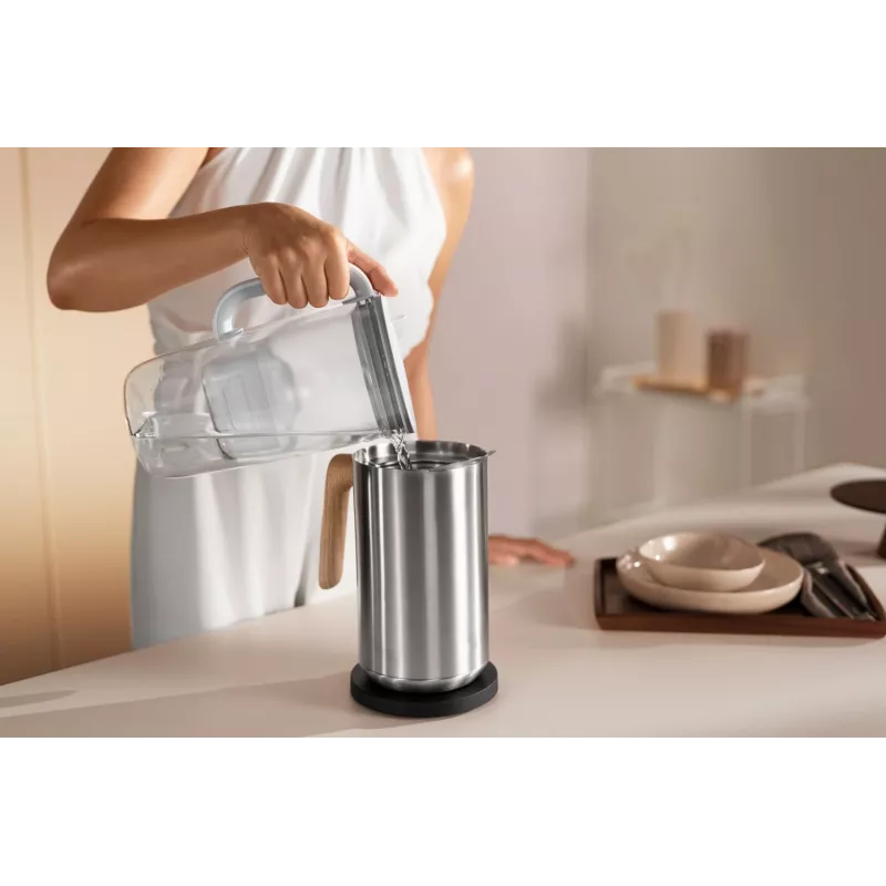 Dzbanek filtrujący wodę BRITA Glass+1 Maxtra Pro szary, 2,4 L całkowita / 1,5 L filtrowana, filtr Maxtra Pro PP