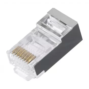 Złącze przewodowe LANBERG RJ-45 PLS-5000EZ, Cat5e, F/UTP (FTP), szary, 100 szt.