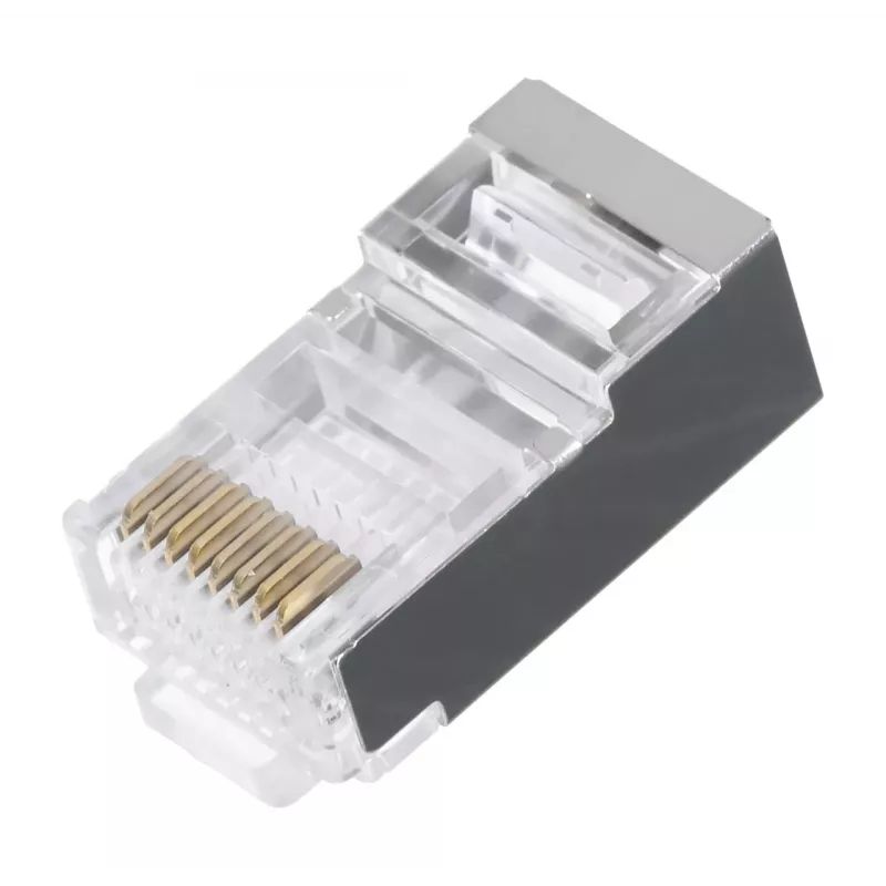 Złącze przewodowe LANBERG RJ-45 PLS-5000EZ, Cat5e, F/UTP (FTP), szary, 100 szt.