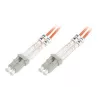 DIGITUS LWL Patchkabel LC/LC 50/125µm 3m Multimode Duplex Halogenfrei bis 1Gbit mit Messprotokoll orange OM2 (DK-2533-03)