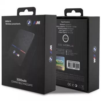 Przenośny powerbank indukcyjny BMW BMPBMS3K22PGVK5W 3000mAh