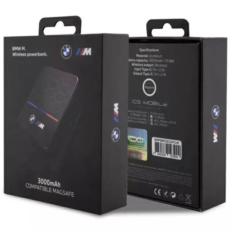 Przenośny powerbank indukcyjny BMW BMPBMS3K22PGVK5W 3000mAh