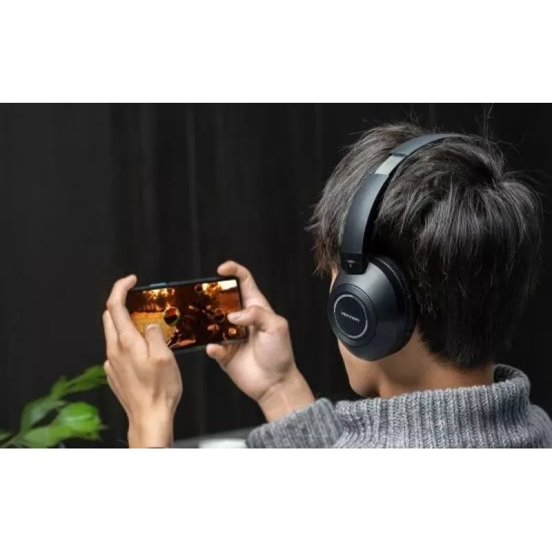 Zestaw słuchawkowy Vention NBBB0 SoundMate S11 — bezprzewodowe słuchawki nauszne Bluetooth 5.3, etui ładujące 400 mAh, do 20 godz., czarne