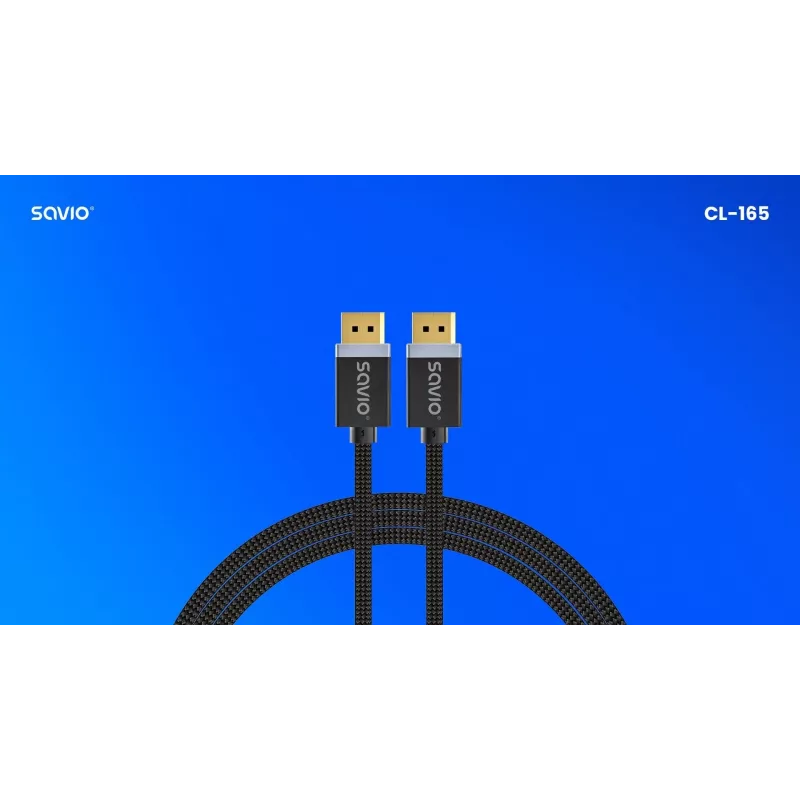 Kabel DisplayPort Savio CL-165 1 m Czarny