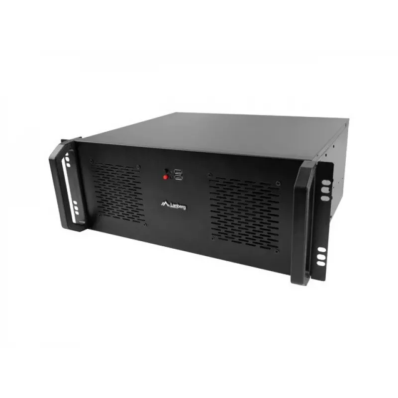 Obudowa rack LANBERG SC01-3504-10B, 1x 3,5 cala + 1x 2,5 cala zatoki, 7 slotów rozszerzeń, 2x 120 mm przednie wentylatory, USB2.0