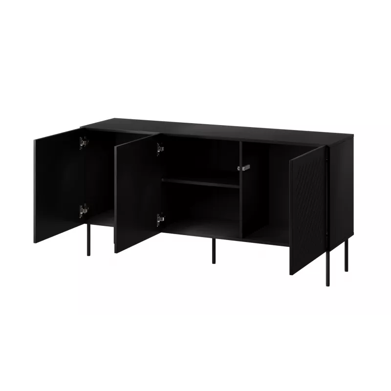 SIENA komoda 150.5x40x75 matowy czarny
