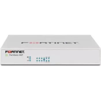 Fortinet FortiGate 80F - 10 Gbit/s - 6500 Gbit/s - 1400 Mbit/s - 3,23 µs - 256-bit AES - HTTPS - IPSec - SHA-256 - SSL/TLS - FortiOS (FG-80F-BDL-950-36-EU)
